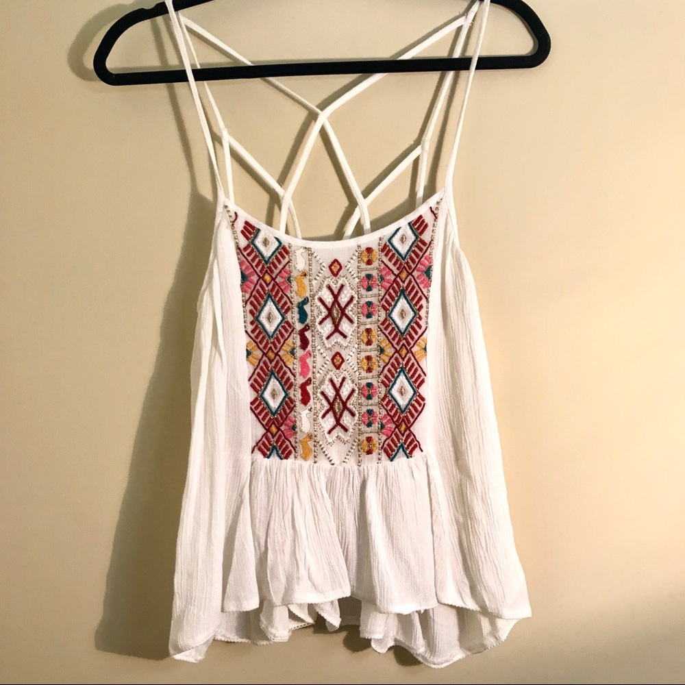 Ecote Boho Embroidered Top